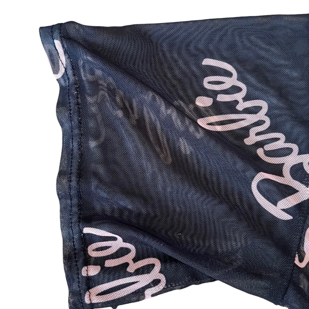 Barbie X Misguided Black Netted T-shirt Size 10 UK Womens T-shirt - Picture 8 of 9